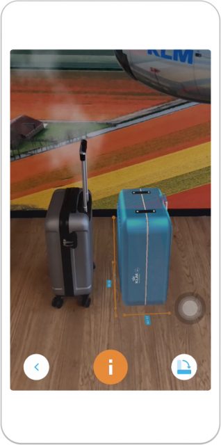 The KLM Augmented Reality Baggage Size Check app