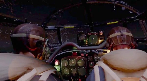 Users get a feel of the cockpit for a 1943 Lancaster bomber