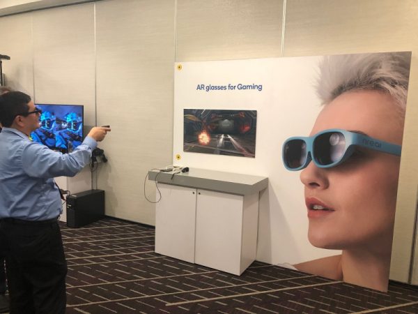 Demo of a Qualcomm based AR solution with an AR headset connected to a smartphone