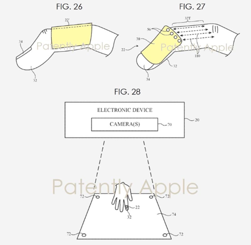 The Apple tracking attachment for the fingers is intended to provide haptic feedback