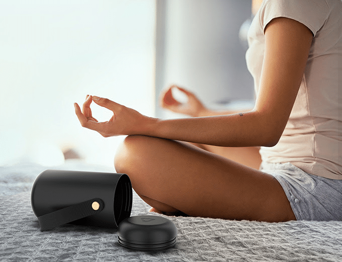 Vive Flow teaser image showing a meditation session, presumably in the device