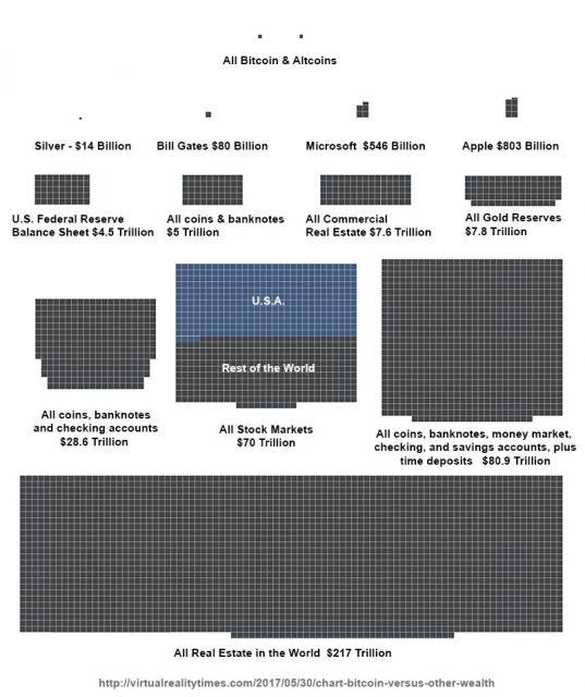 Chart Comparing Bitcoin to Other Types of Wealth