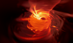 Image from a VR simulation of a black hole