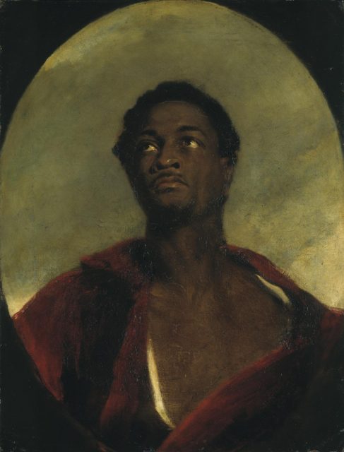Head of a Man (?Ira Frederick Aldridge) exhibited 1827 by John Simpson 1782-1847