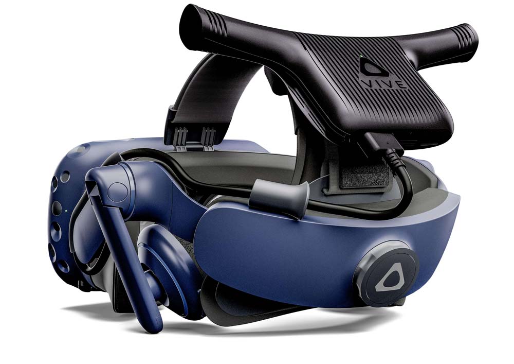 Vive wireless adapter mounted on a Vive Pro