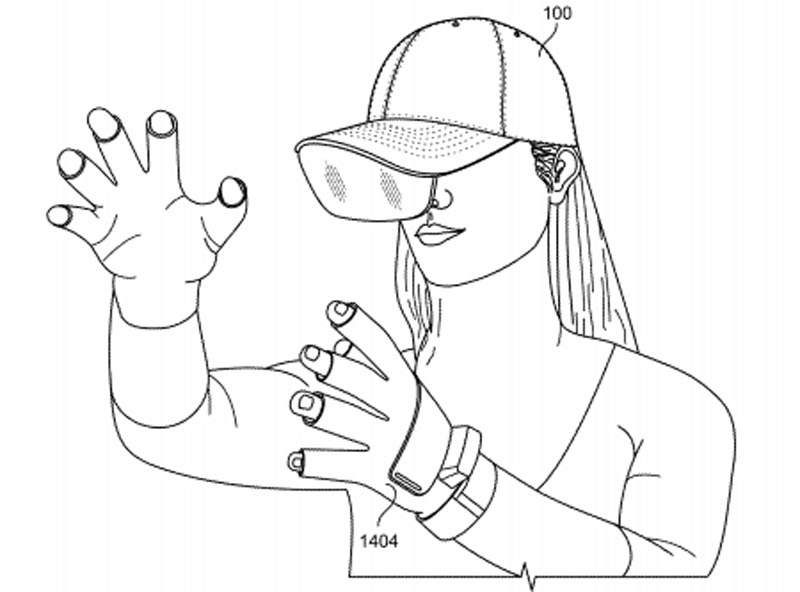 Facebook imagines that the AR hat can be remotely controlled using data gloves or a tech bracelet
