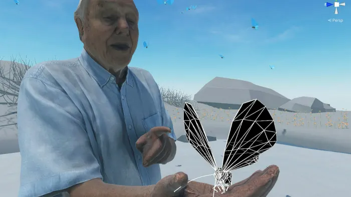 A holographic David Attenborough guides visitors through the Augmented Reality nature experience