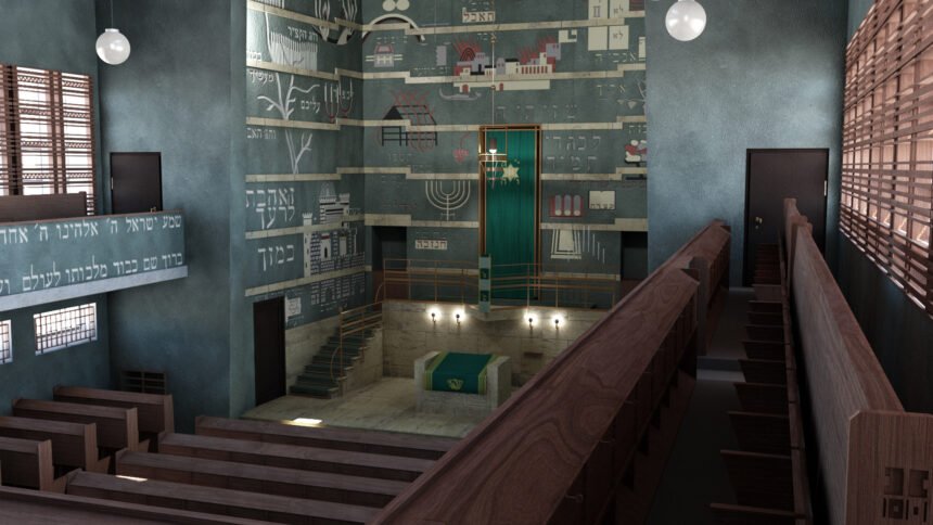 The interior of Plauen synagogue reconstructed in virtual reality