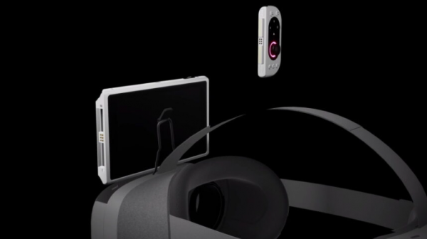 The display of the Pimax Portal can be inserted into a virtual reality headset casing