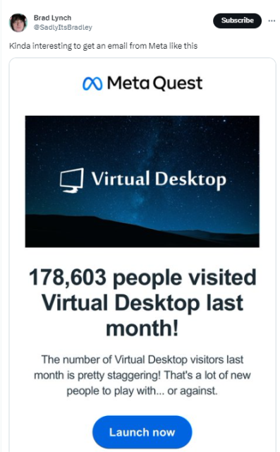 Virtual Desktop Usage Numbers