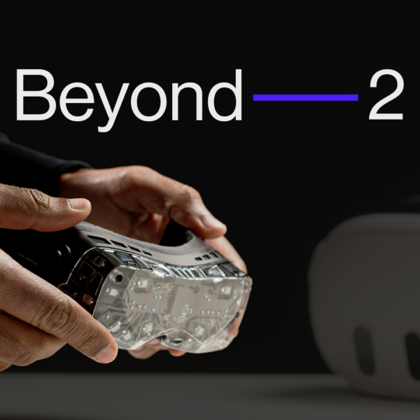 Bigscreen Beyond 2 PC VR headset, weighing 107 grams, with optional eye tracking on the Beyond 2e